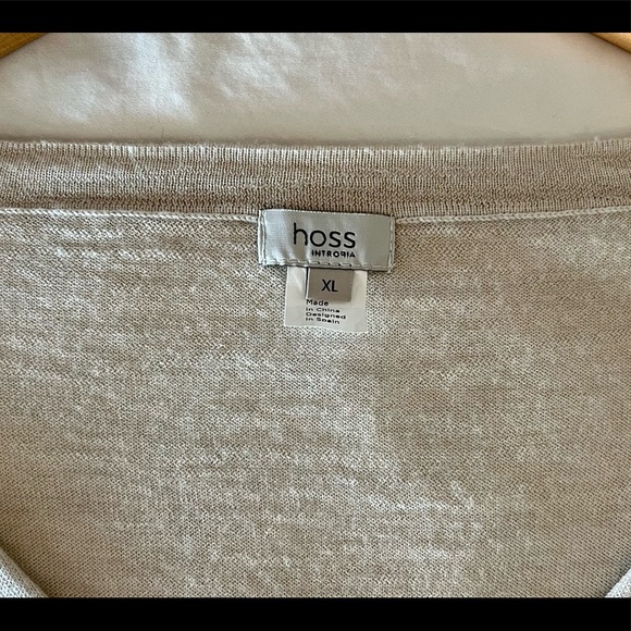 HOSS INTROPIA V-NECK IVORY SWEATER, XL but RUNS LIKE MEDIUM, GUC - Picture 7 of 10